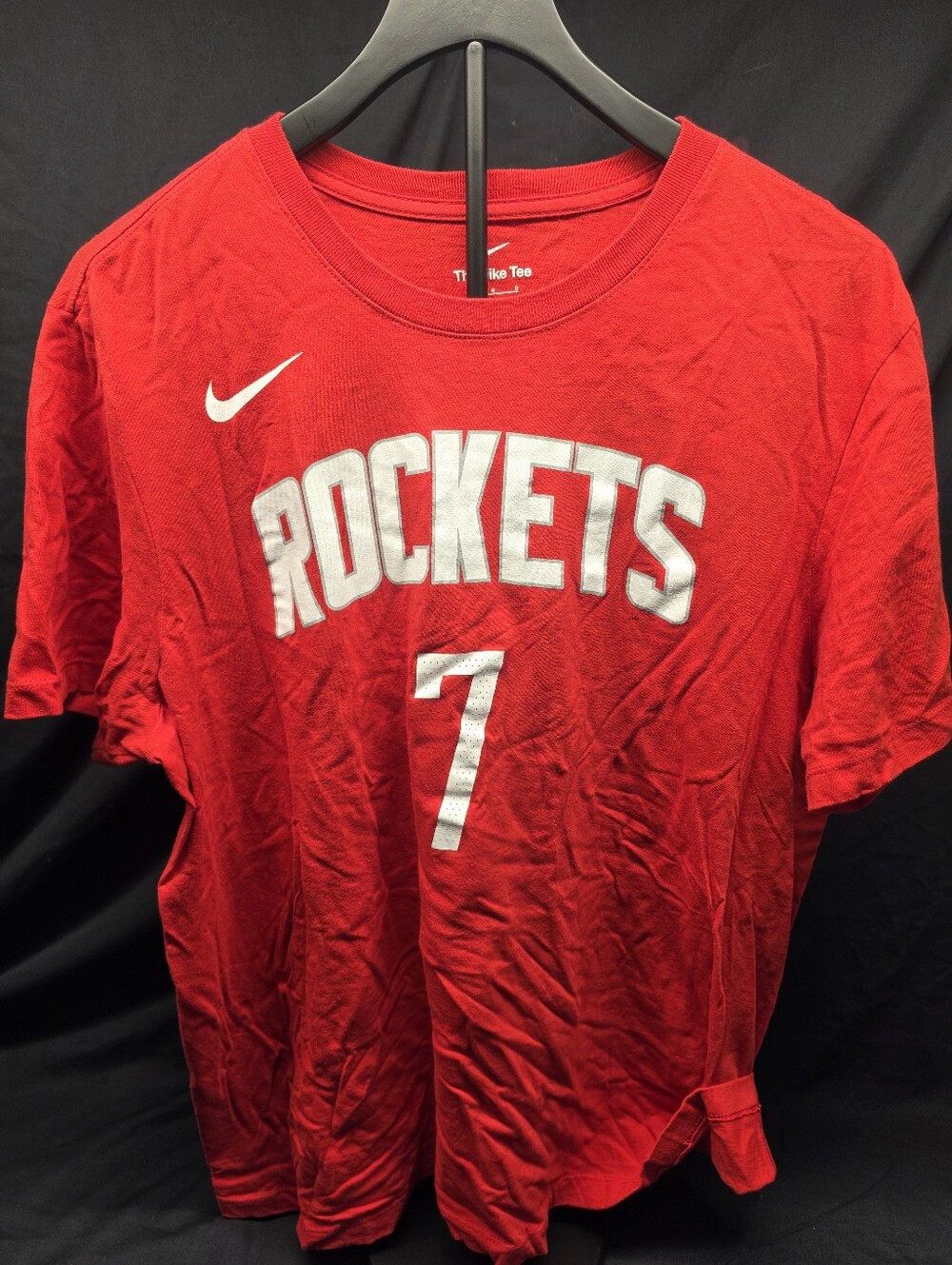 Nike Houston Rockets Kevin Durant #7 Red T-Shirt Men's Large NBA